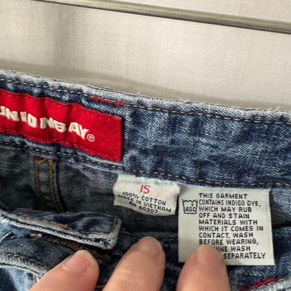 Unionbay 90s Y2K Denim Carpenter Style Shorts Size 15 100% Cotton - Picture 4 of 5